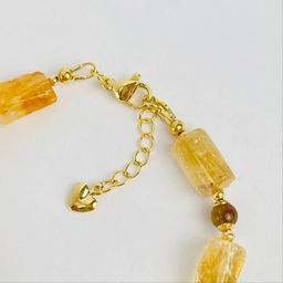 Браслет из Цитрина и Граната (Гроссуляр) 17 см +