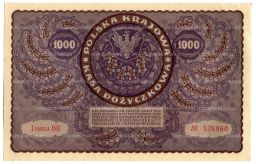 Банкнота 1000 марок 1919 года Польша