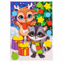 Аппликация - мозаика форменными стикерами на новый год Загадай желание, набор для творчества - Школа талантов фото 4