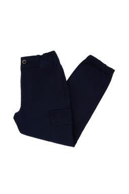 Темно-синие брюки из плотной ткани для девочек Неожиданная скидка в корзине
