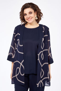 Костюм Элль стиль 2284 темно-синий  фото 2