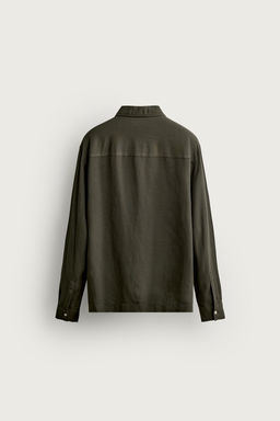 CAMISA POLO REGULAR FIT VISCOSA - LINO / Khaki oscuro - Zara фото 7