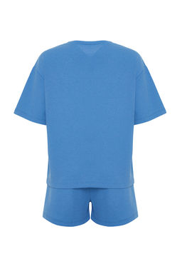 Trendyolmilla Siyah Waffle Kumas Sortlu Orme Pijama Tak?m? THMSS22PT0524  фото 9