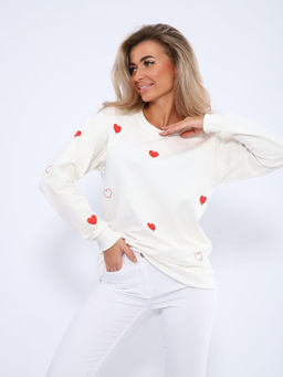 Свитшот женский, модель 173, трикотаж (46 размер, Романтика, молочный)