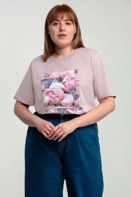 Арт. 31136 Футболка женская оверсайз 50-58 (5 шт) Цвет:пудра - Калинка фото 13