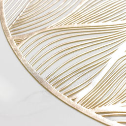 Цена за 12 шт. Салфетка сервировочная на стол Волны, d=38 см, цвет золотой - Simaland фото 4