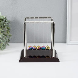 Маятник настольный антистресс «Шары Ньютона. Колыбель техно», пластик, бензиновые шары, 18×15×17.5 см