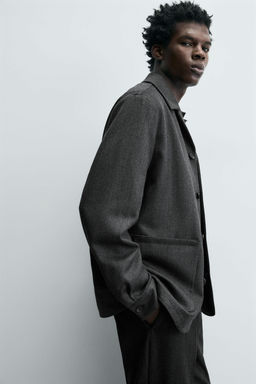 100% WOOL OVERSHIRT WITH POCKETS - Zara фото 7