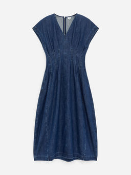 Vestido denim plisado