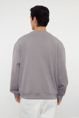 Gri Oversize/Genis Kesim City Nak?sl? Sardonsuz Sweatshirt TMNAW25SW00054 - Trendyolmilla фото 5