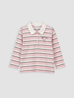 Polo Yaka ?izgili K?z Bebek Ti??rt