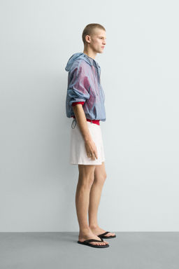BERMUDA RELAXED FIT ESTRUCTURA / Blanco