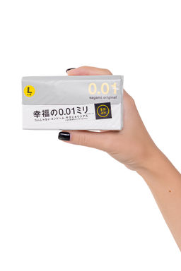 Презервативы Sagami, original 0.01, полиуретан, 17 см, 5,5 см, 20 шт.
