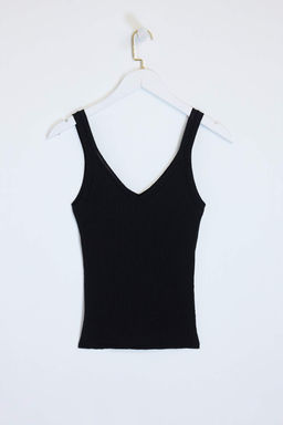 Siyah V Yaka Triko Bluz TWOSS26BZ00312 - Trendyolmilla фото 2