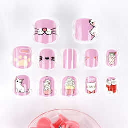 Детские накладные ногти «Милахи», 12 шт., набор с браслетом и заколками