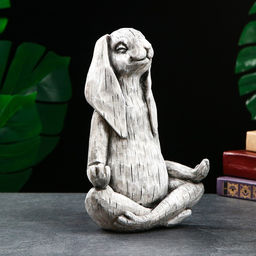 Фигура - подставка для мелочей «Заяц с лотосом», 20×16×43 см, античный