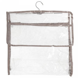 "Кристалл" Сумка-органайзер 38х17х37см, ПВС, с вешалкой, с крючком на липучке, серый кант (Китай)