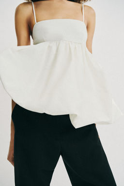 TOP TIRANTES GLOBO / Blanco roto - Zara фото 3