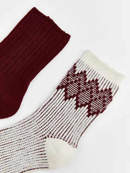 Baklava Desenli Kad?n Soket ?orap 2li