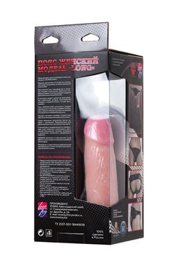 Страпон на креплении LoveToy WOMAN LONG с 3 насадками, neoskin, телесный  фото 23