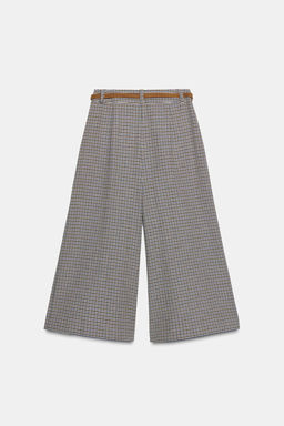 LONG HOUNDSTOOTH BERMUDA SHORTS WITH CHAIN BELT - Zara фото 6
