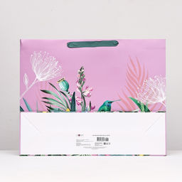 Пакет подарочный Цветы розовый, 50 х 40 х 15 см - Simaland фото 2