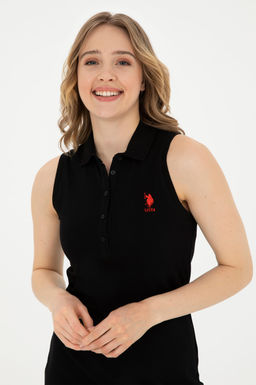 Женское черное трикотажное платье - U.s. polo assn фото 9