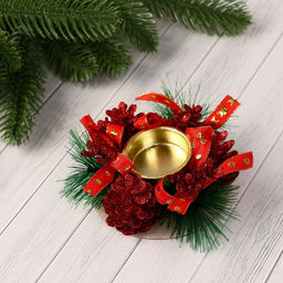 Подсвечник на одну свечу «Красный» 10×4 см, d=4 см