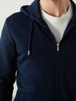 Kap??onlu Uzun Kollu Erkek Fermuarl? Sweatshirt