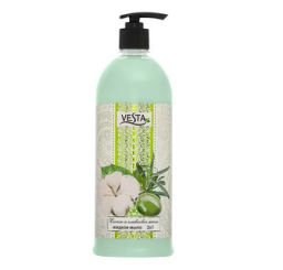 VESTA жидк.мыло 1л с дозатором "2х1 Очищение и Уход" Хлопок и оливковое масло