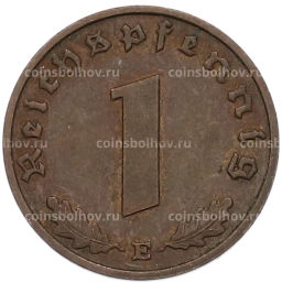Монета 1 рейхспфенниг 1938 года E Германия