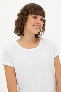 U. S. Polo Assn Женская белая базовая футболка с круглым вырезом - U.s. polo assn фото 4