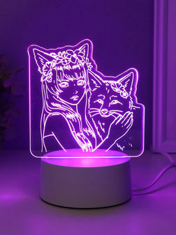 Светильник 3D RISALUX «Лисица», LED-ночник, RGB, от сети, 9.5×16.7×18.5 см