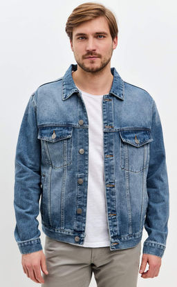 Куртка джинс P211-1275 middle blue
