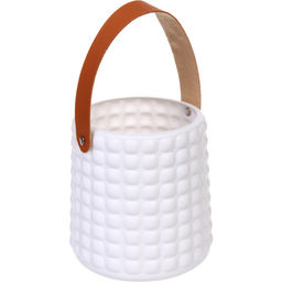 Цена за 2 шт. Ваза из пластика "Адель" 14*14,5см клетка, цвет белый