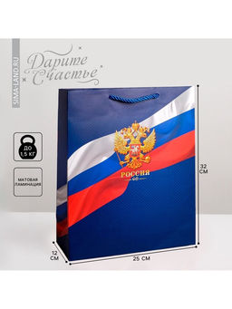 Цена за 2 шт. Пакет подарочный, упаковка, «Россия», 25×32×12 см