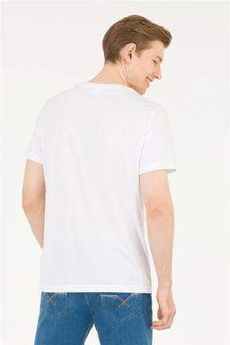 Мужская белая футболка с круглым вырезом - U.s. polo assn фото 12