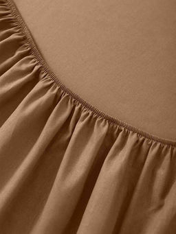 Простыня на резинке из поплина гладкокрашеного - Горький шоколад 160х200х25