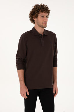 Erkek Koyu Kahverengi Basic Sweatshirt Sepette S_rpriz _ndirim