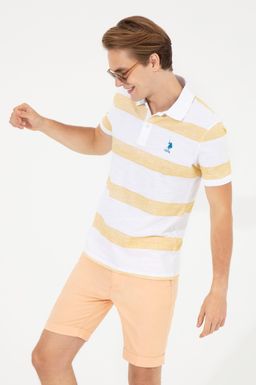 U. S. Polo Assn Мужская шафрановая футболка-поло с воротником-поло
