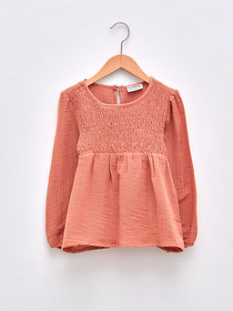 Bisiklet Yaka Basic Uzun Kollu K?z ?ocuk Bluz