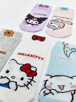Hello Kitty Desenli K?z ?ocuk Patik ?orap 5li