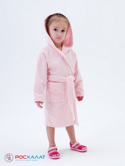 Детский махровый халат с капюшоном розовый МЗ-04 (7)