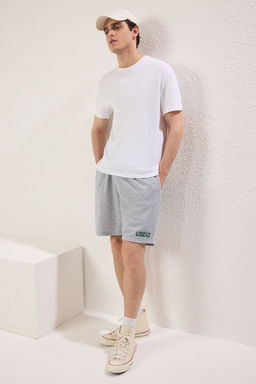 TRENDYOL MAN Gri Melanj Oversize/Genis Kesim Legend Nak?sl? Sort & Bermuda TMNSS25SR00043 - Trendyolmilla фото 3