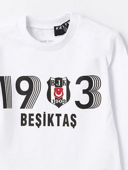 Bisiklet Yaka Be?ikta? Bask?l? Erkek Bebek Sweatshirt ve E?ofman Alt? Tak?m - Waikiki фото 3
