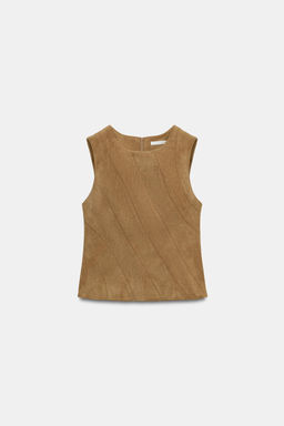 TOP EFECTO ANTE / Camel medio - Zara фото 6