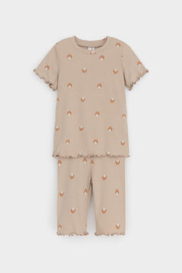 К 1632/темно-бежевый,медвежонок пижама дет