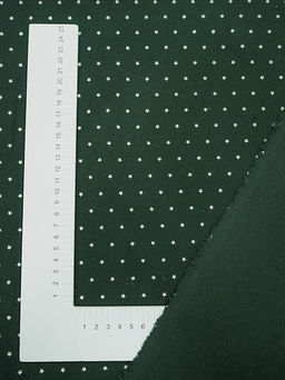 Теплый хлопок Мелкие звезды на т.пихтово-зеленом, ш.1.48м, хлопок-100%, 160гр/м.кв - Купава фото 2