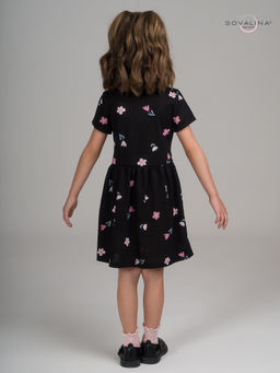 Платье Лето тюльпаны на черном