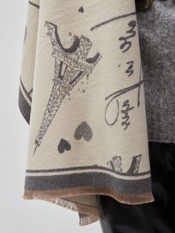 В составе шерсть и кашемир! теплый двусторонний палантин - Tantino фото 8